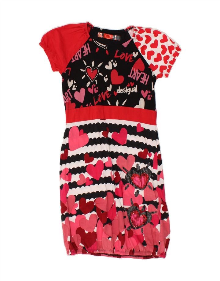 DESIGUAL Girls Bubble Dress 11-12 Years Red Patchwork Cotton Vintage Desigual and Second-Hand Desigual from Messina Hembry 
