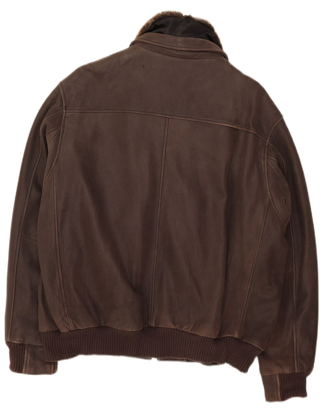 Oconi Mens Leather Jacket IT 54 2XL Brown Leather