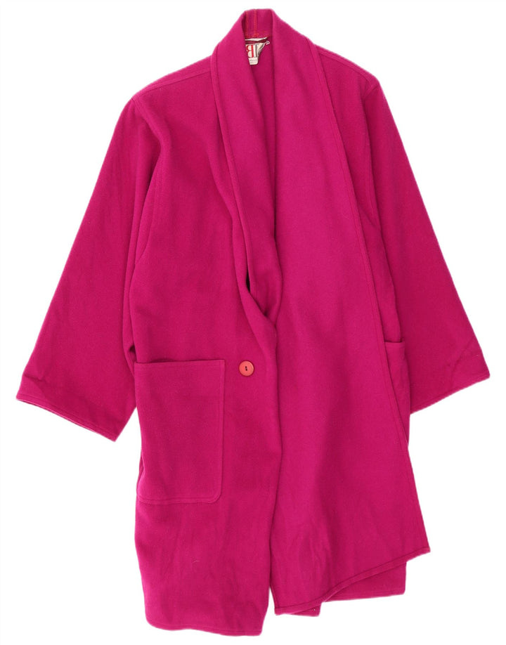 BELFE Womens Overcoat UK 12 Medium Pink Wool