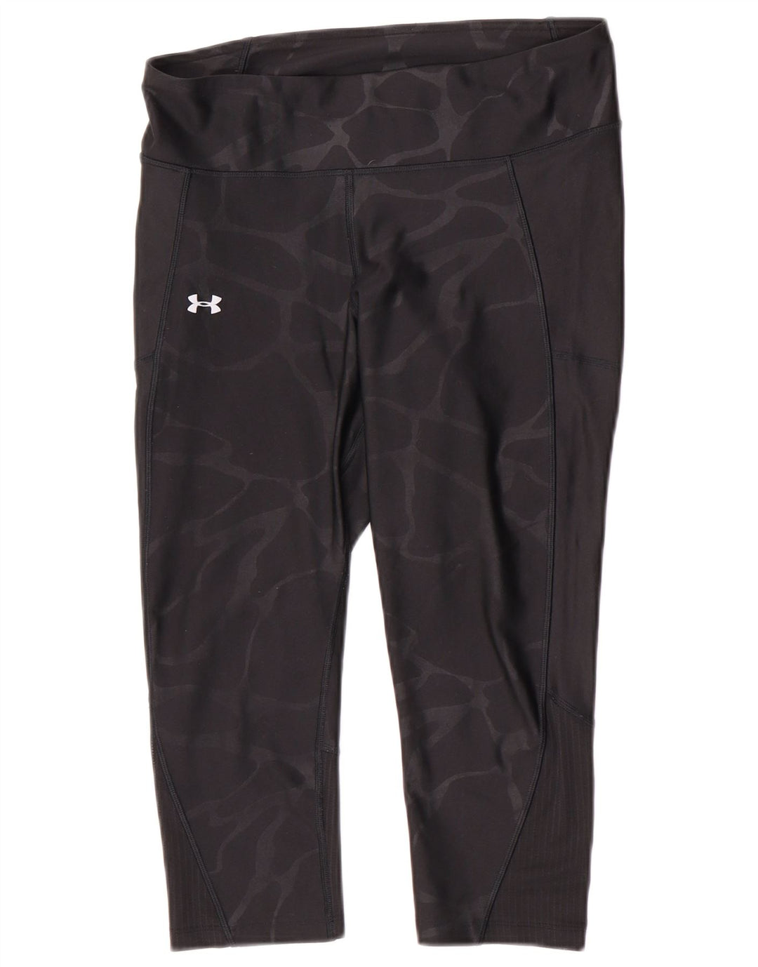 Under Armour Womens Capri Leggings UK 14 Medium Black Camouflage