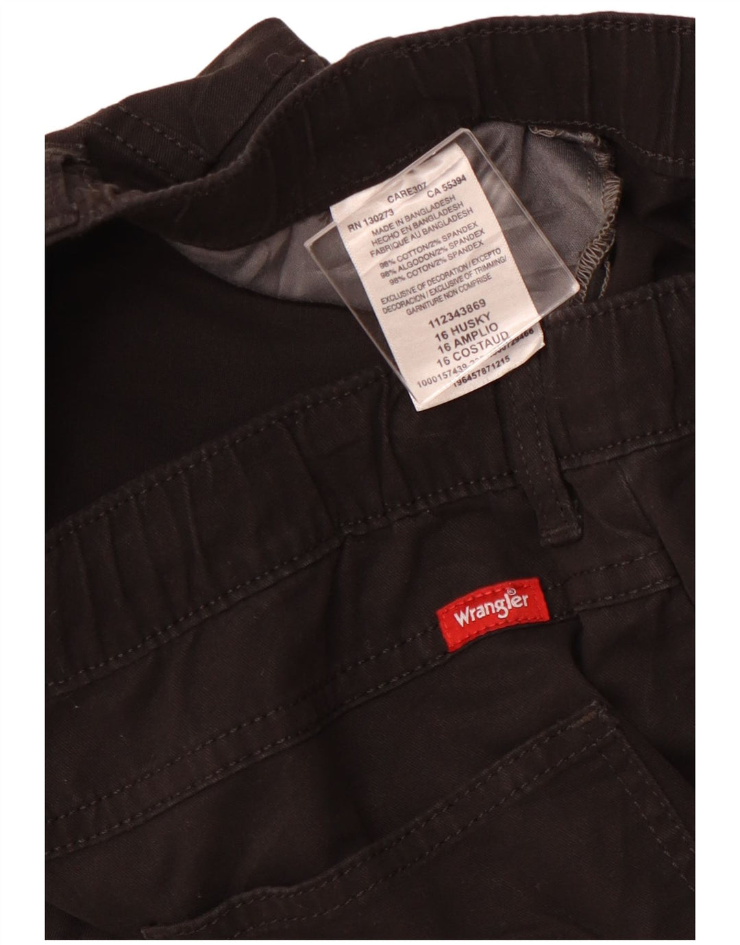 WRANGLER Boys Joggers Cargo Trousers 15-16 Years W32 L27 Black Cotton