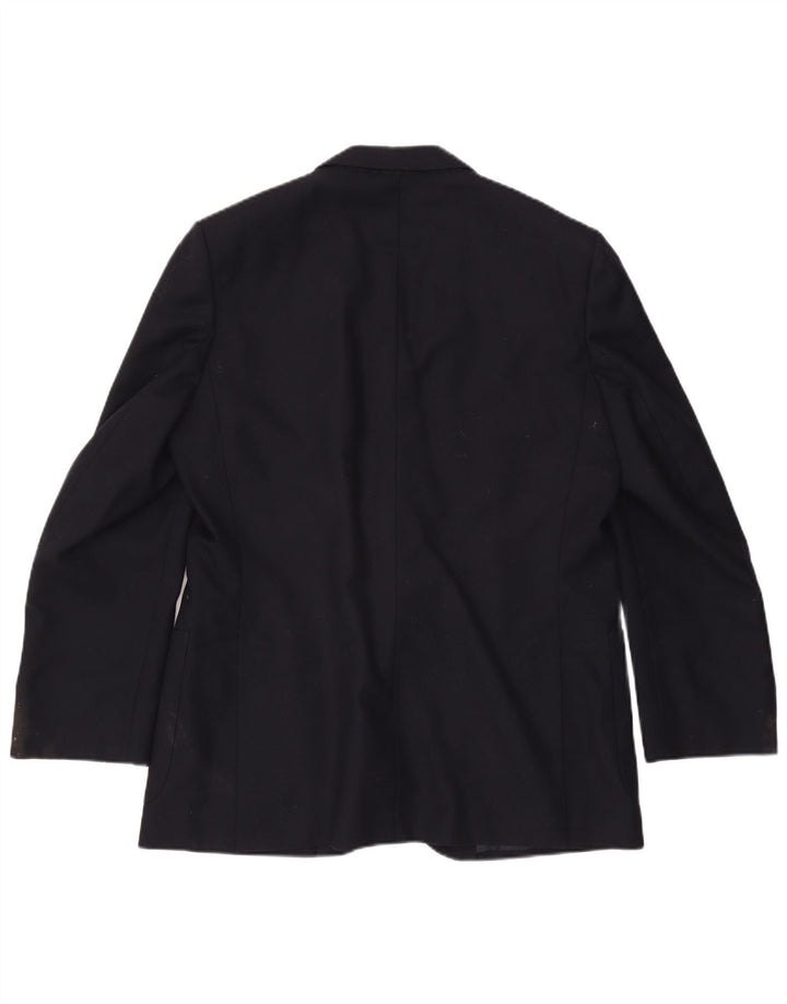 Aquascutum Mens 2 Button Blazer Jacket IT 46 Small Navy Blue Wool