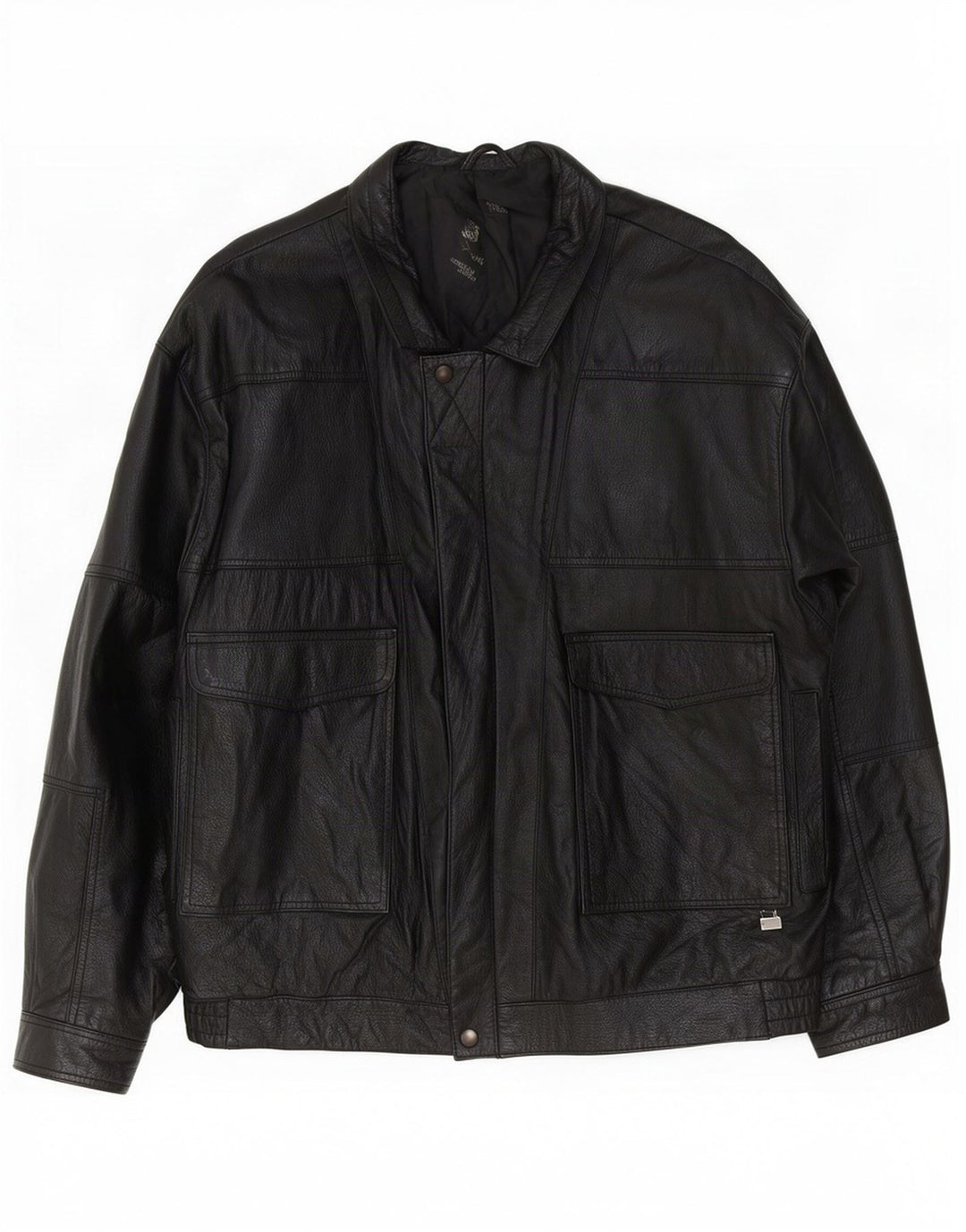 Max Moser Mens Leather Jacket IT 50 Large Black