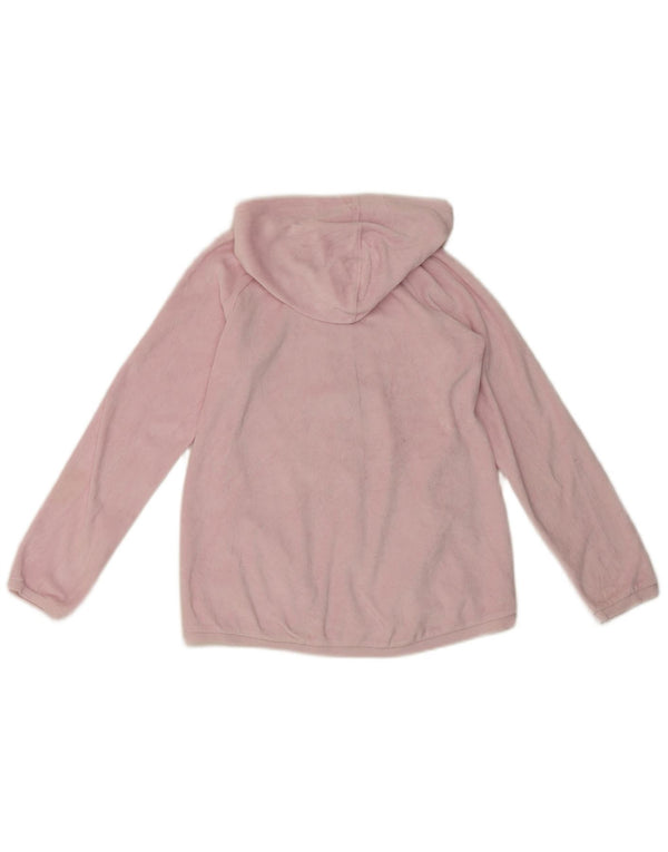Benetton Girls Graphic Zip Hoodie Sweater 11-12 Years 2XL Pink Cotton