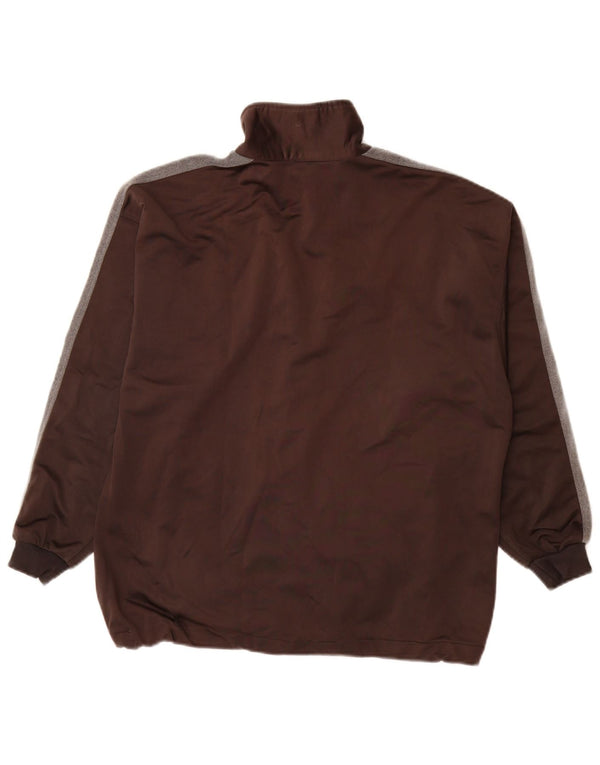 ASICS Mens Graphic Tracksuit Top Jacket Medium Brown Colourblock Polyester