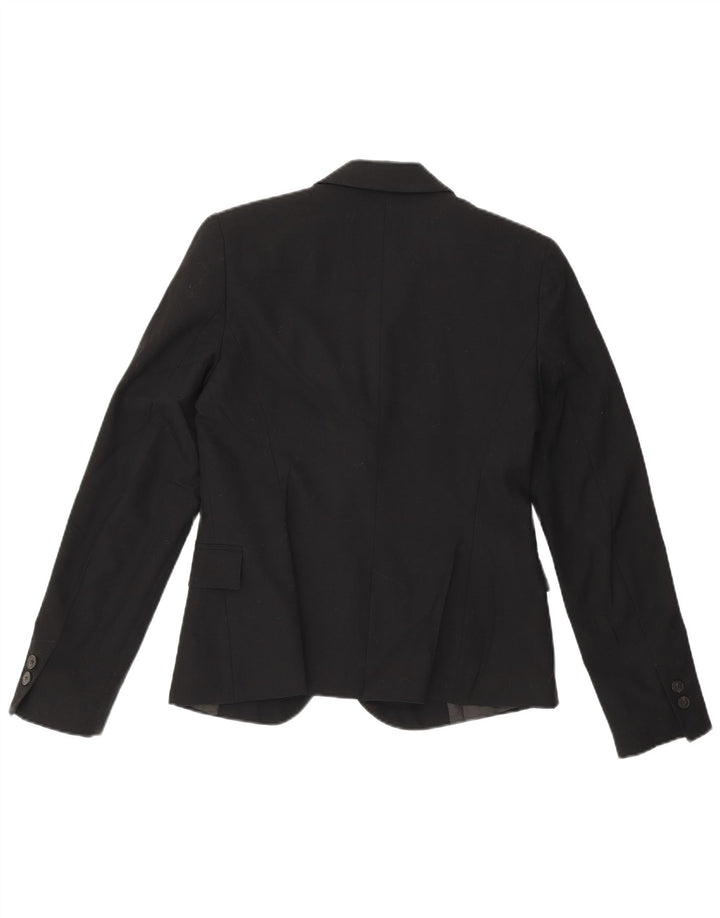 Zara Womens 1 Button Blazer Jacket EU 36 XS Black Polyester