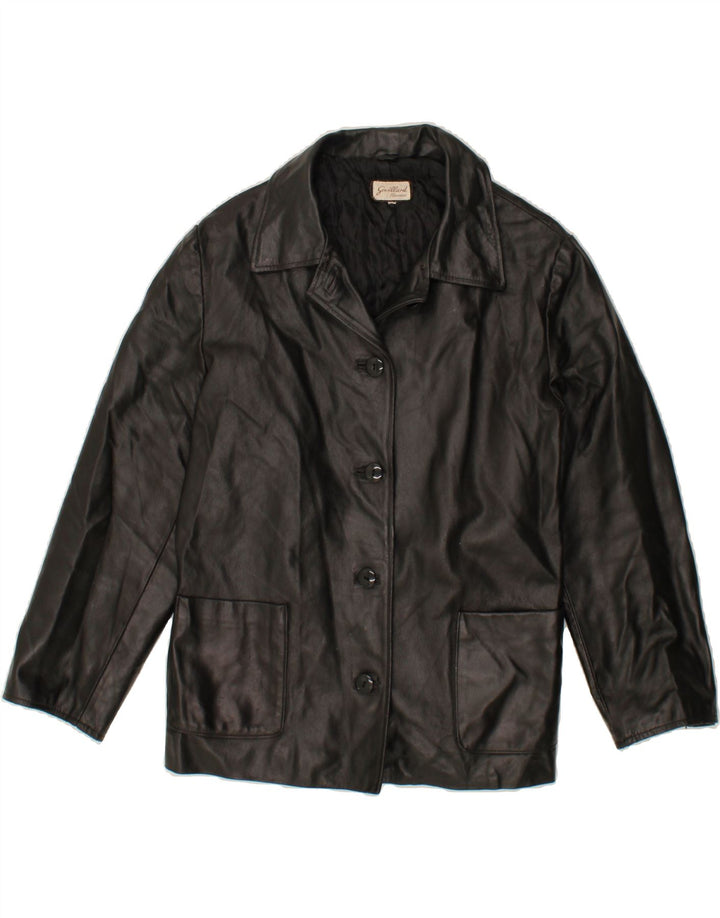 VINTAGE Womens Leather Jacket UK 16 Large Black Leather Vintage Vintage and Second-Hand Vintage from Messina Hembry 