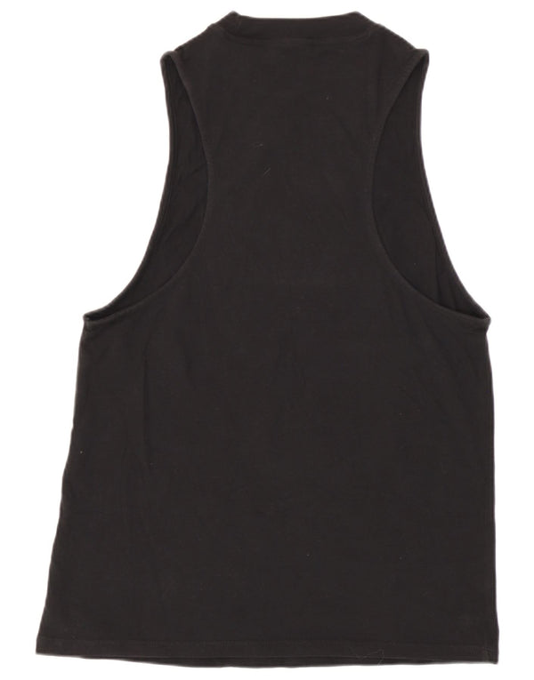 Adidas Womens Graphic Vest Top UK 12 Medium  Black Cotton