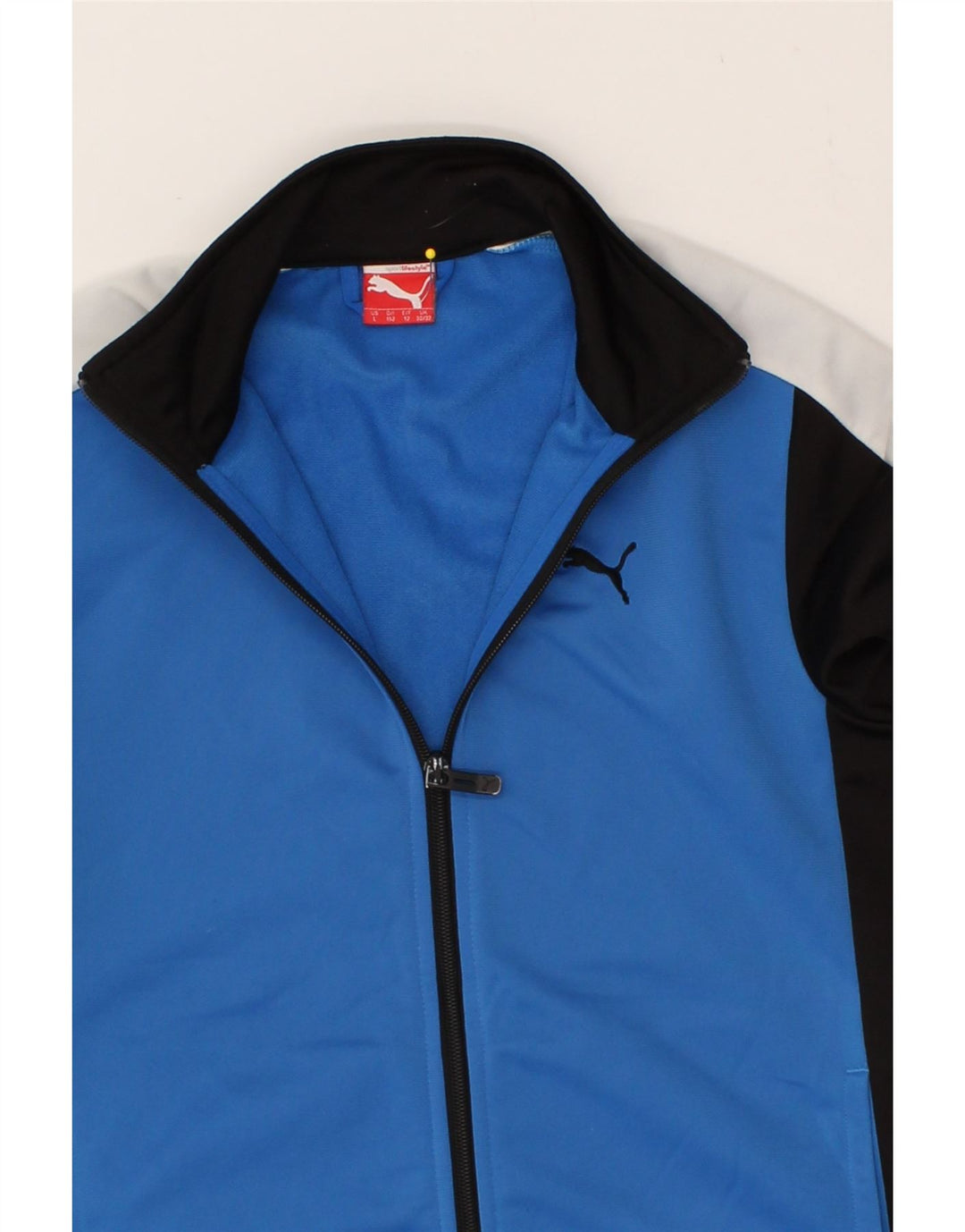 PUMA Boys Tracksuit Top Jacket 11-12 Years Large Blue Colourblock Vintage Puma and Second-Hand Puma from Messina Hembry 