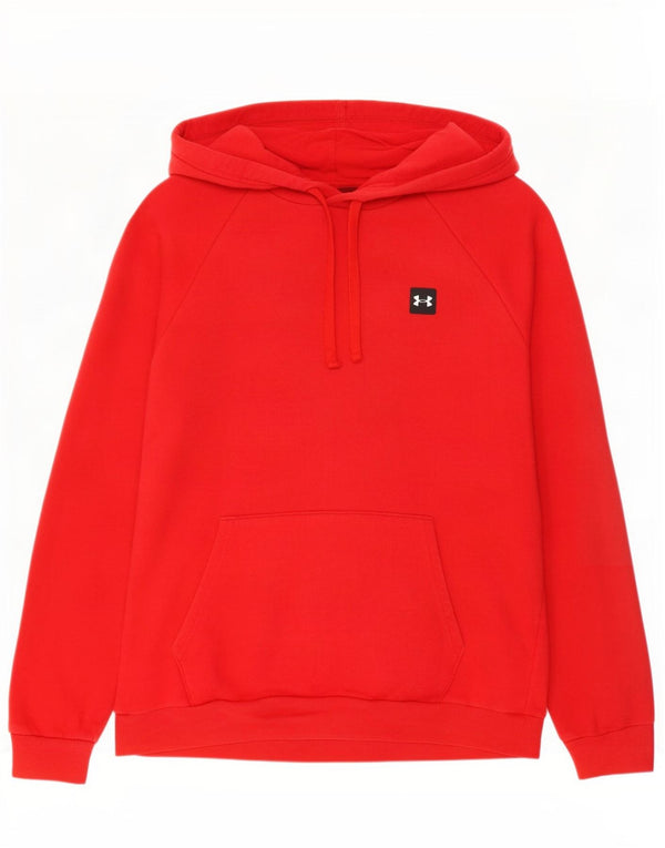 Under Armour Mens Loose Fit Hoodie Jumper Large Red Cotton