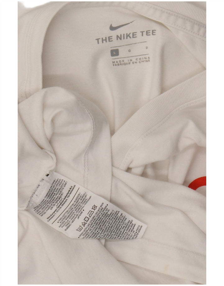 Nike Mens Graphic T-Shirt Top Large White Cotton