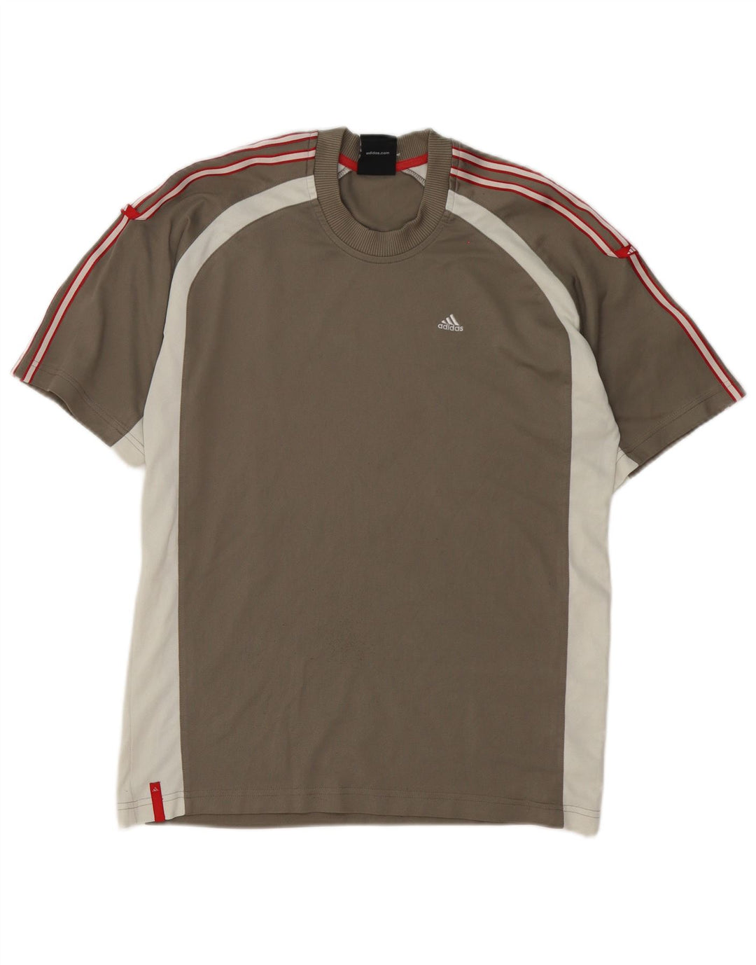 Adidas Mens T-Shirt Top Small Grey Colourblock Polyester