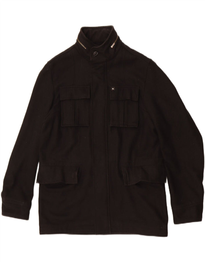 Quiksilver Mens Utility Jacket UK 38 Medium Black Wool