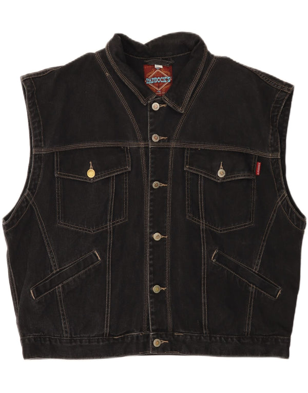 PADDOCK'S Mens Denim Gilet EU 48/50 XL Black Cotton