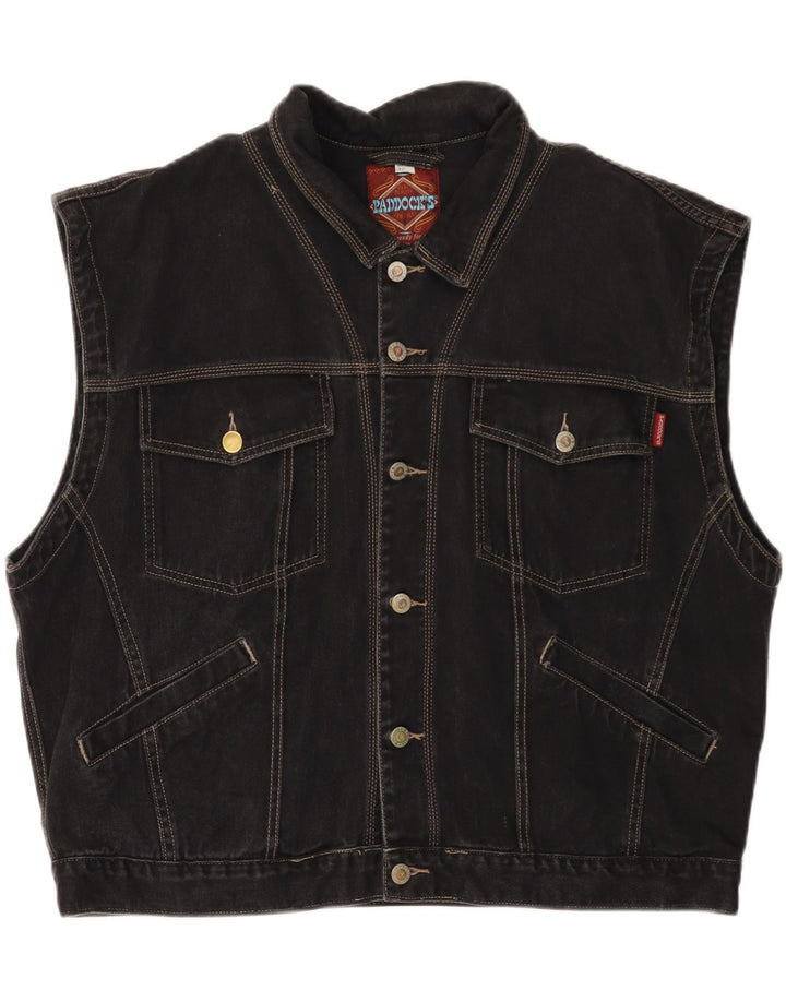 PADDOCK'S Mens Denim Gilet EU 48/50 XL Black Cotton