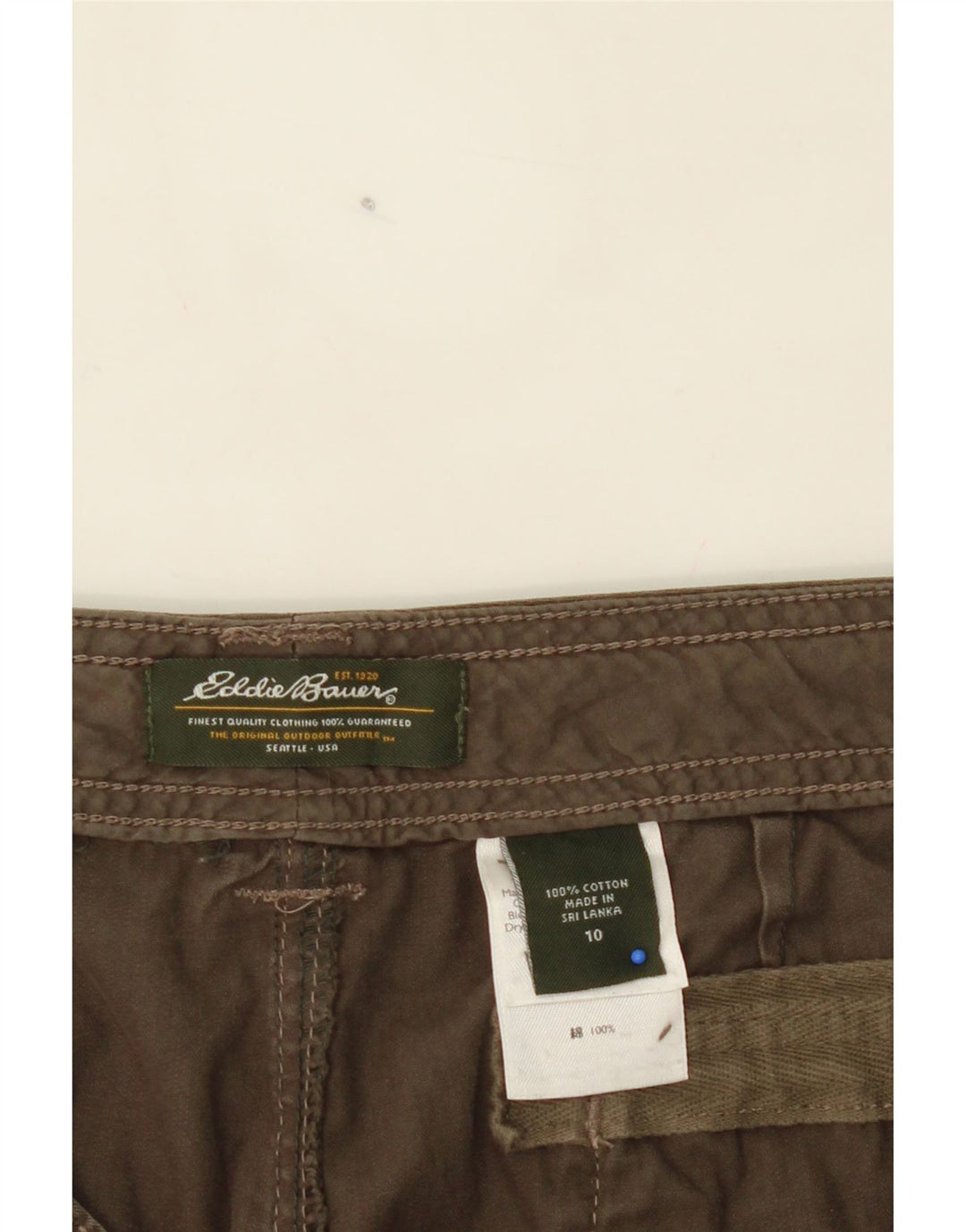 EDDIE BAUER Womens Cargo Shorts US 10 Large W34  Brown Cotton Vintage Eddie Bauer and Second-Hand Eddie Bauer from Messina Hembry 