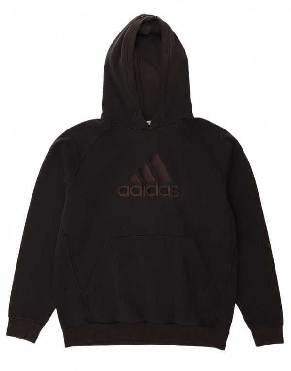 ADIDAS Boys Graphic Hoodie Jumper 15-16 Years Black