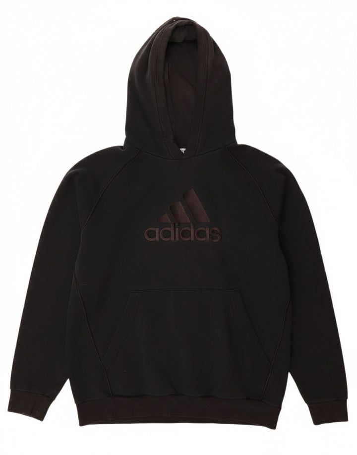 ADIDAS Boys Graphic Hoodie Jumper 15-16 Years Black