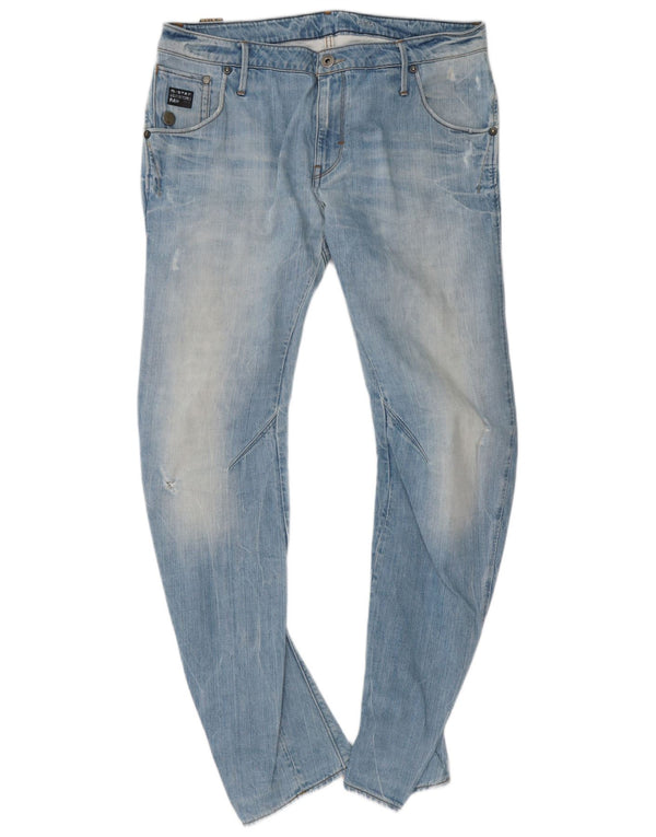 G-Star Mens Distressed Banana Slim Jeans W36 L34 Blue Cotton