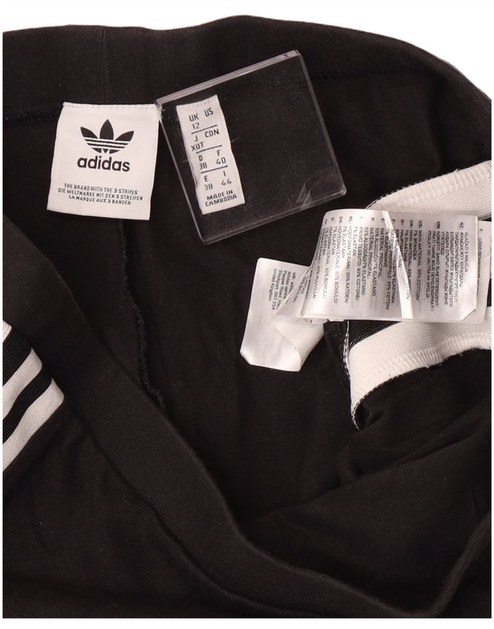 Adidas Womens Leggings UK 12 Medium Black Cotton