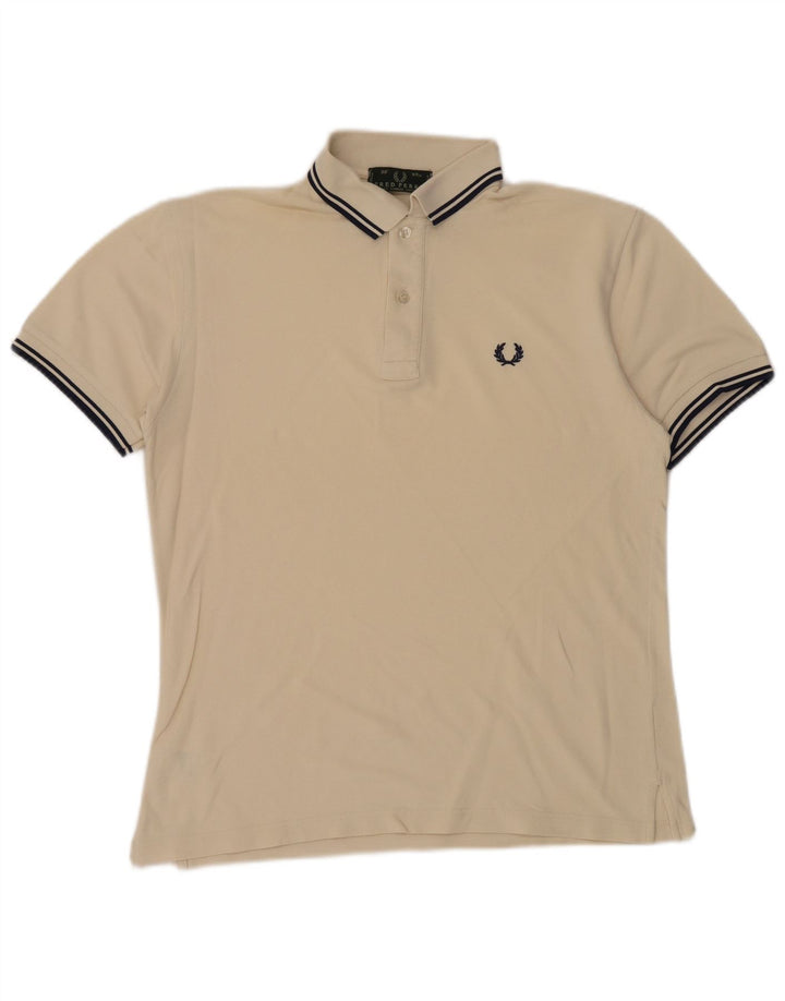Fred Perry Mens Polo Shirt Small Beige Cotton
