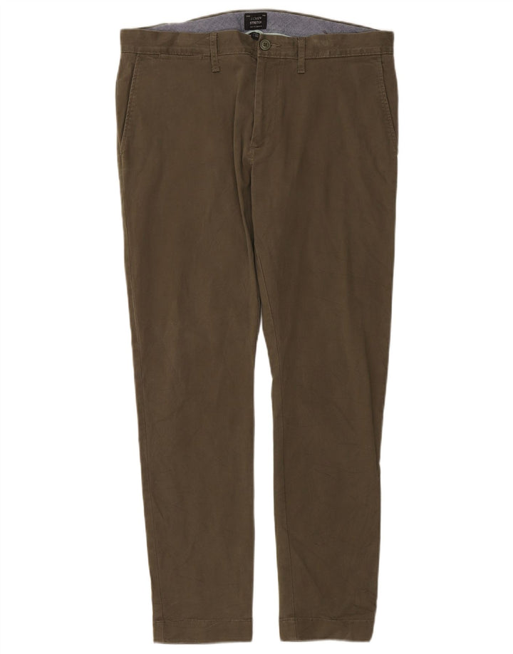 J. CREW Mens Slim Chino Trousers W33 L30  Khaki Cotton