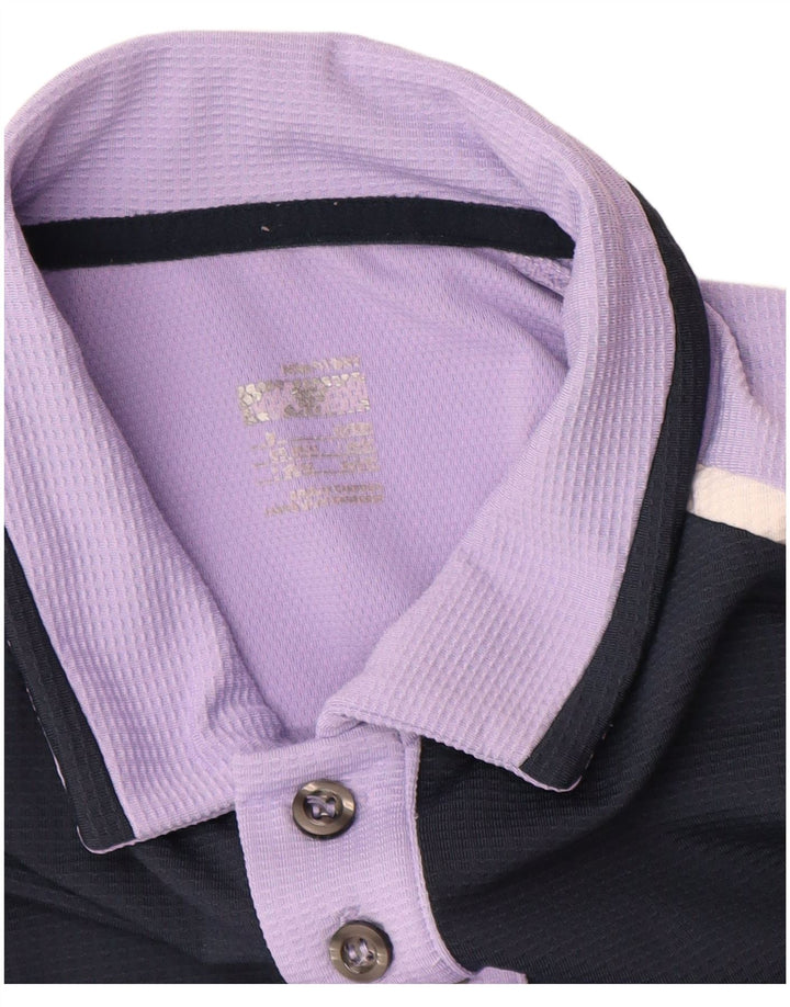 Nike Mens Polo Shirt UK 39/41 Medium Purple Colourblock Polyester