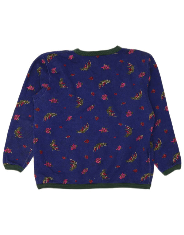 Best Company Womens Oversized Sweatshirt Jumper UK 10 Small Blue Floral