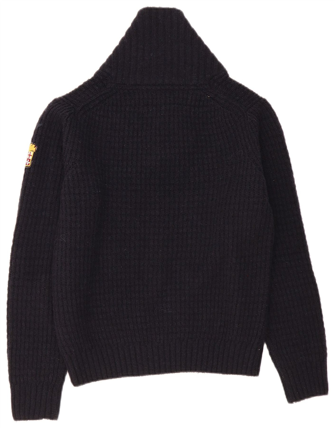 MARINA MILITARE Womens Shawl Neck Jumper Sweater UK 10 Small Navy Blue