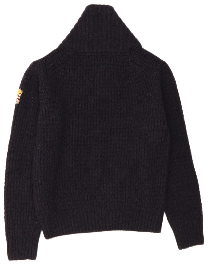 MARINA MILITARE Womens Shawl Neck Jumper Sweater UK 10 Small Navy Blue