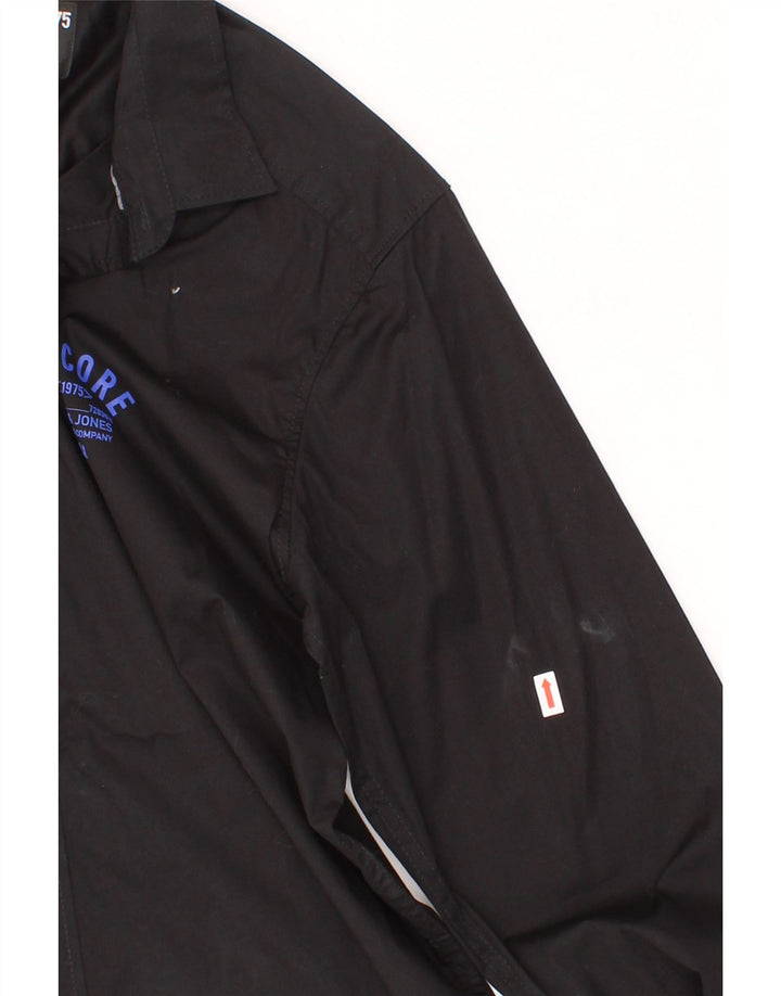 JACK & JONES Mens Shirt Medium Black Cotton Vintage Jack & Jones and Second-Hand Jack & Jones from Messina Hembry 