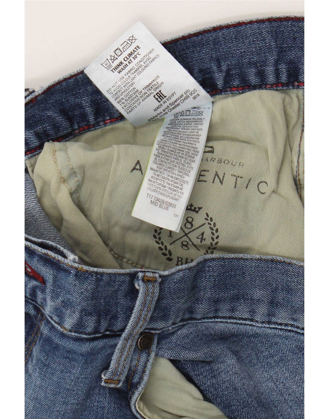 Marks & Spencer Mens Straight Jeans W40 L29 Blue Cotton