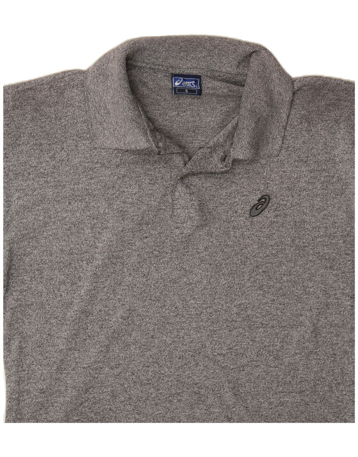ASICS Mens Polo Shirt Small Grey Flecked Vintage Asics and Second-Hand Asics from Messina Hembry 
