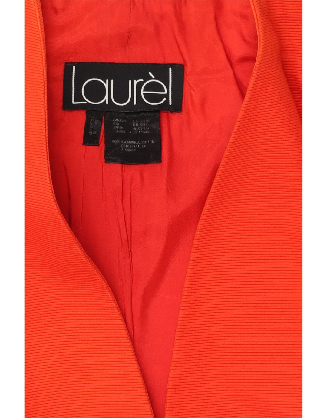 LAUREL Womens 1 Button Blazer Jacket UK 14 Medium Red Pinstripe Cotton Vintage Laurel and Second-Hand Laurel from Messina Hembry 