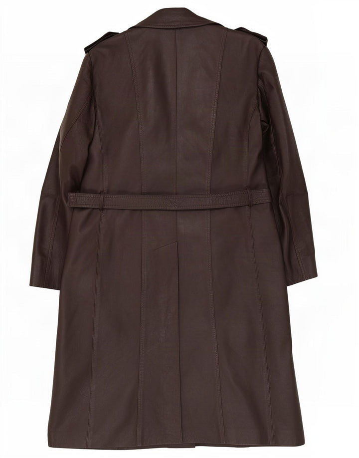 Vintage Mens Leather Coat UK 38 Medium Brown