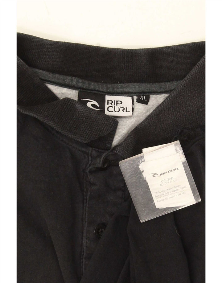 Rip Curl Mens Polo Shirt XL Black Cotton