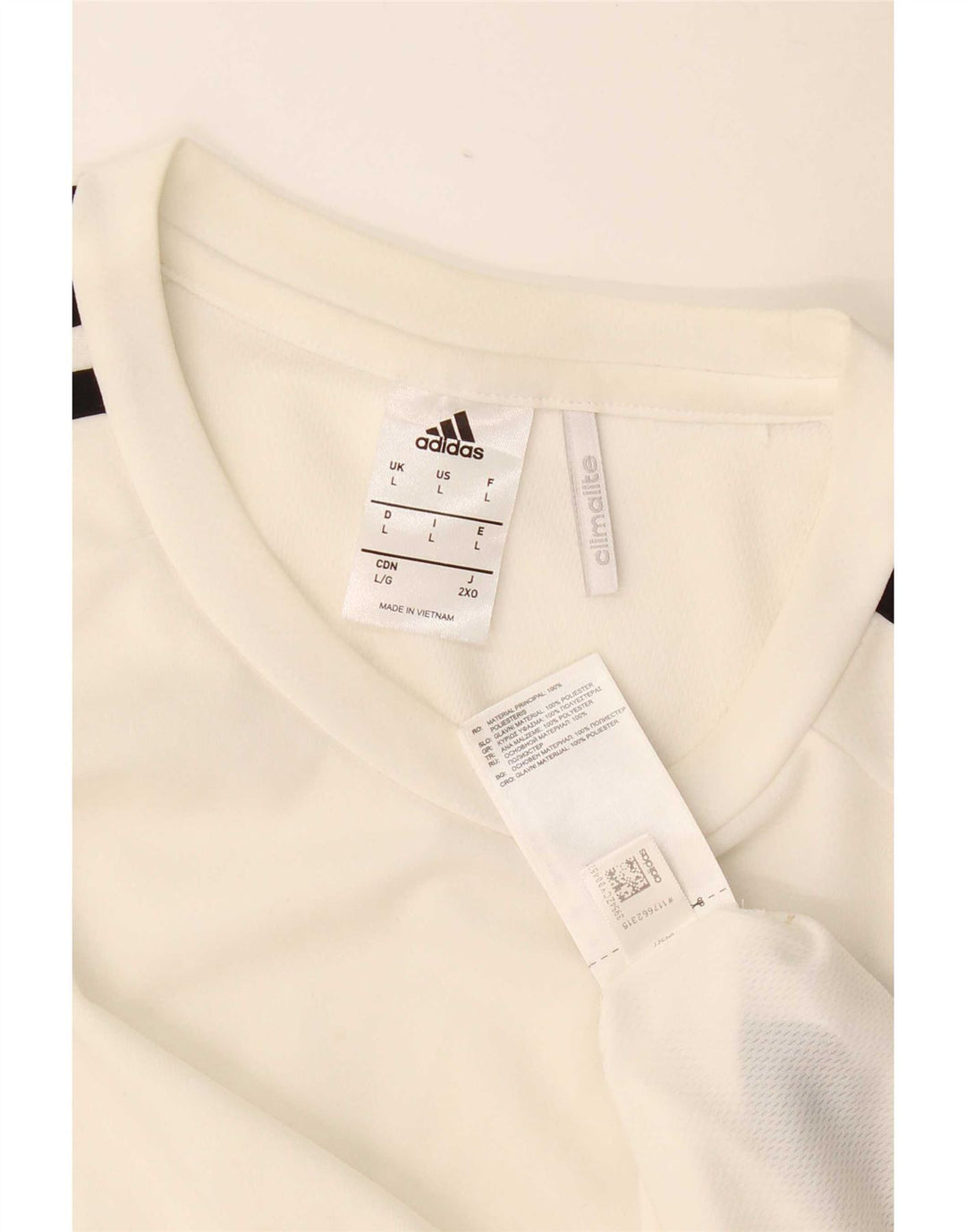 Adidas Mens Climalite T-Shirt Top Large White Polyester