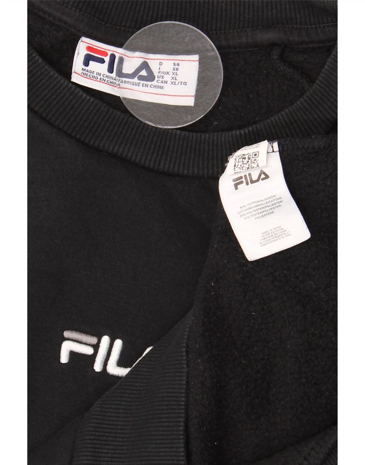 FILA Mens Graphic Sweatshirt Jumper XL Black Cotton