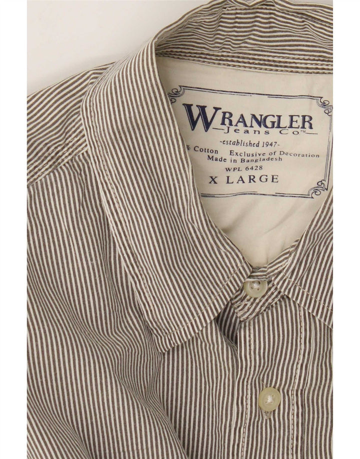 Wrangler Mens Shirt XL Grey Pinstripe Cotton