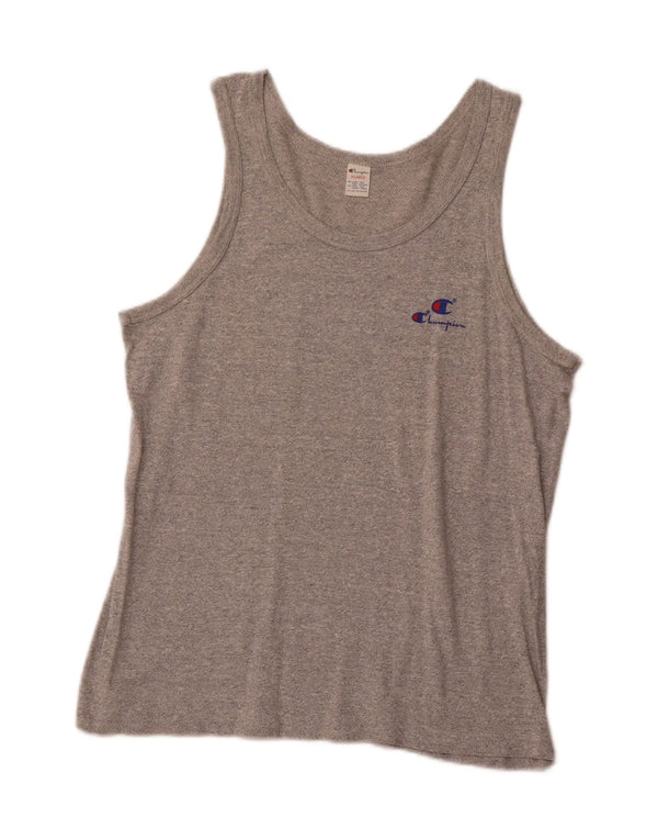 CHAMPION Womens Vest Top UK 18 XL Grey Flecked Cotton Sports