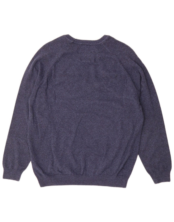 Superdry Mens Boat Neck Jumper Sweater 2XL Navy Blue Cotton