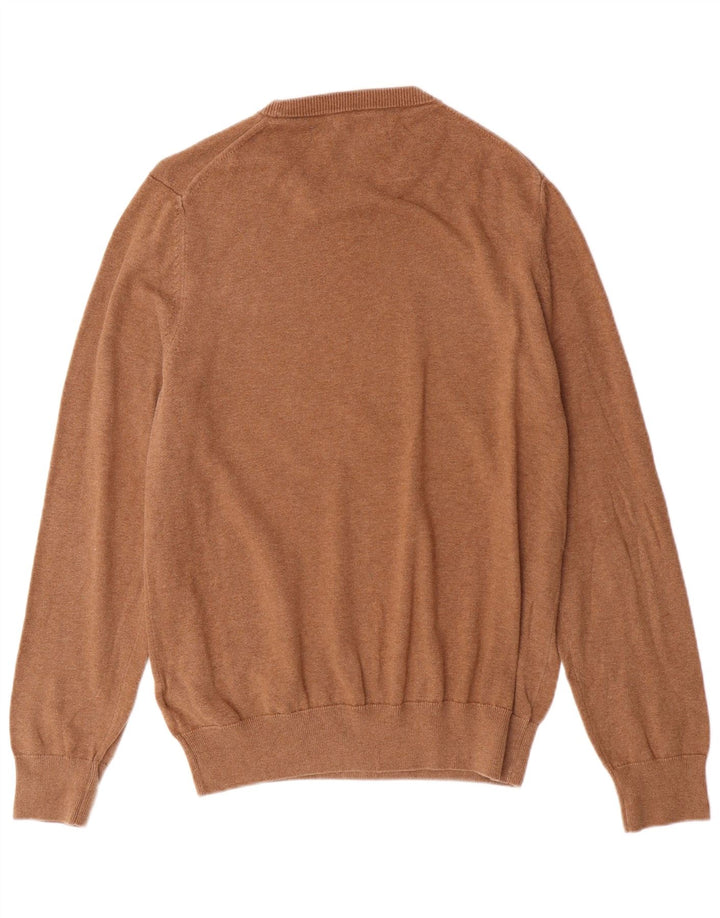 Marks & Spencer Mens Crew Neck Jumper Sweater Medium Brown Cotton