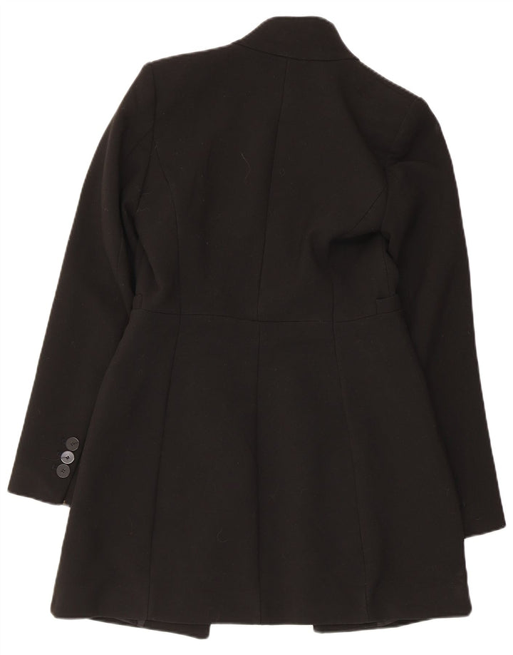 Zara Womens Open Overcoat UK 6 XS Black Polyester