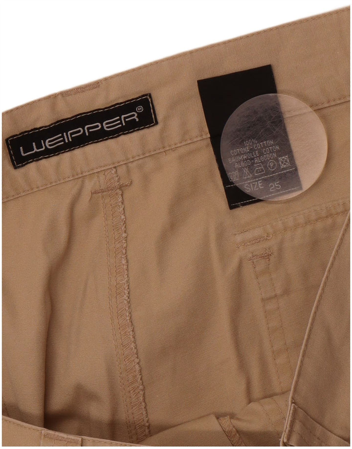 WEIPPER Womens Cargo Shorts W25 XS Beige Cotton