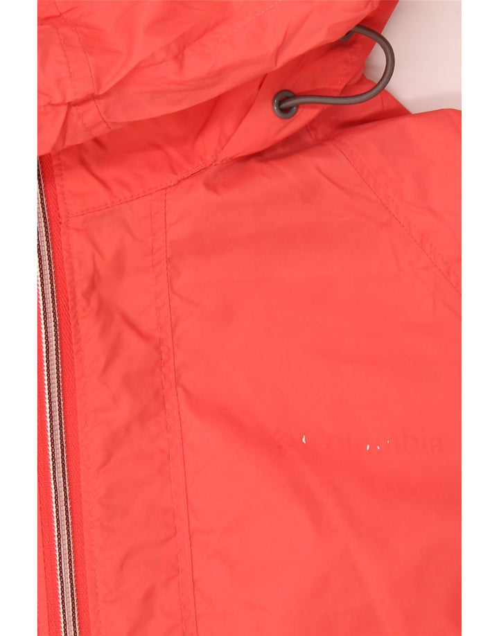 COLUMBIA Womens Hooded Rain Jacket UK 14 Medium Pink Nylon Vintage Columbia and Second-Hand Columbia from Messina Hembry 