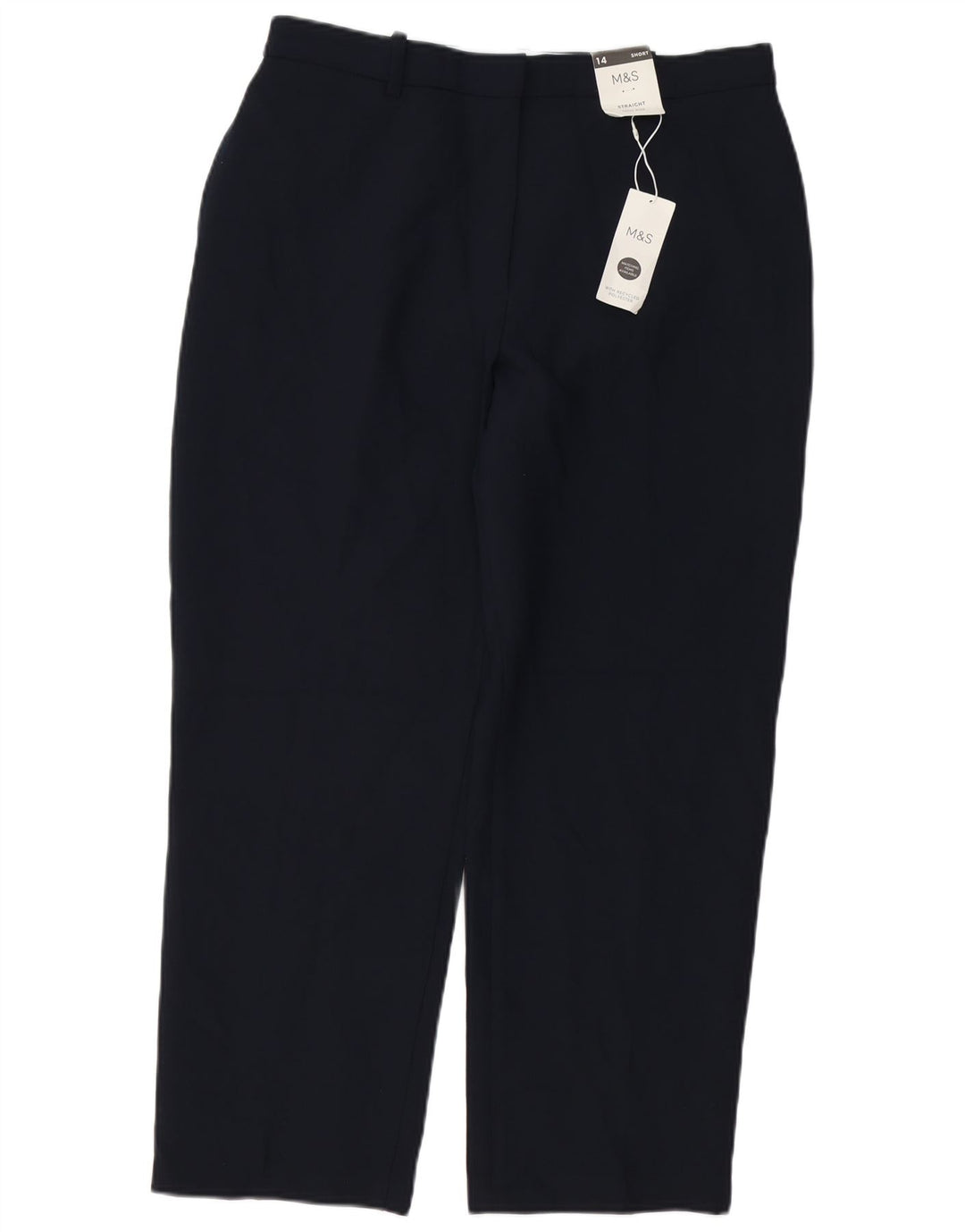 MARKS & SPENCER Womens Chino Trousers UK 14 Large W34 L27 Navy Blue