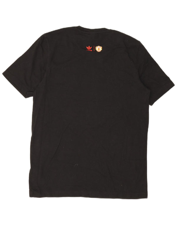 Adidas Mens Manchester United Graphic T-Shirt Top Large Black Cotton
