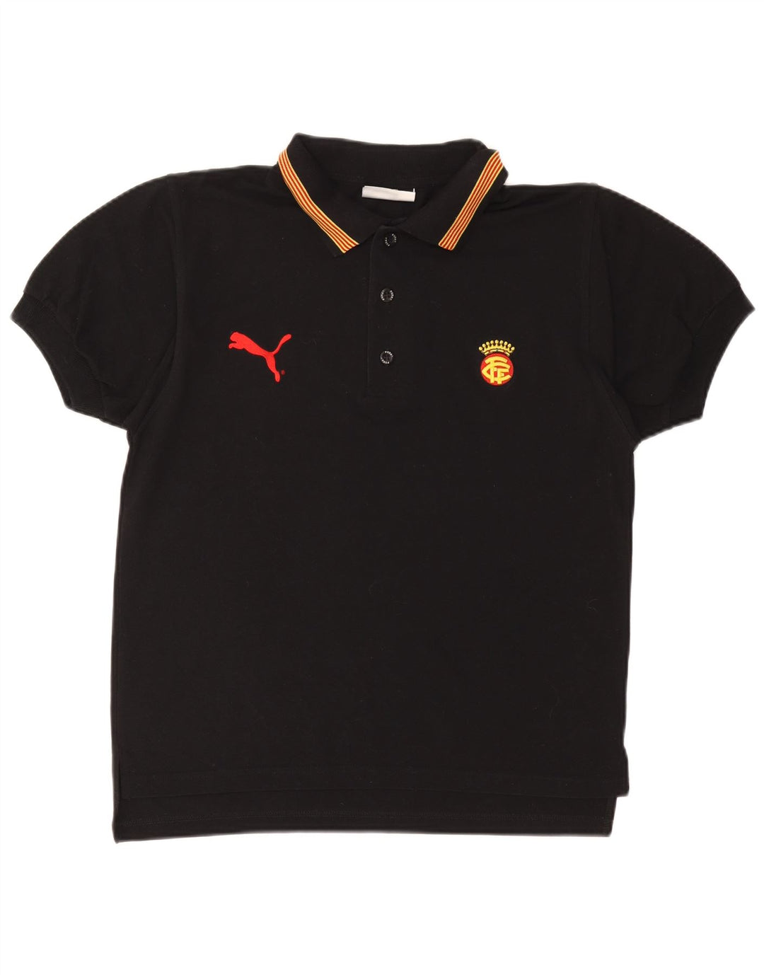 PUMA Mens Polo Shirt Small Black Cotton