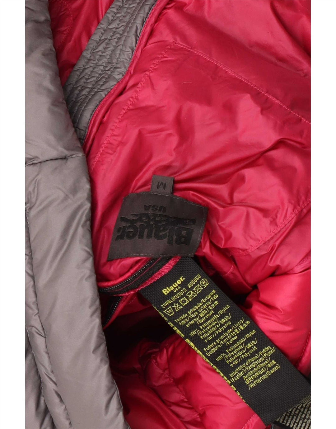Blauer Womens Hooded Padded Jacket UK 14 Medium Grey Polyamide
