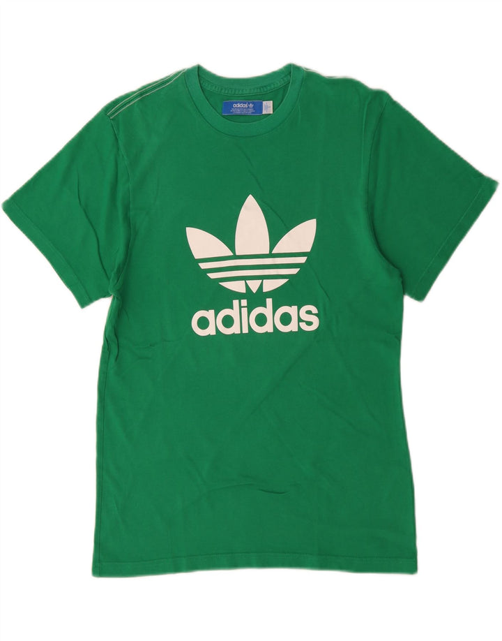 Adidas Mens Graphic T-Shirt Top Small Green Cotton